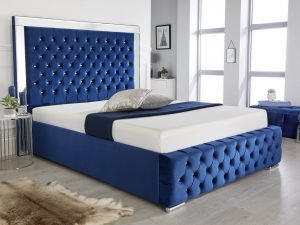 Retro Mirrored Tufted Bed